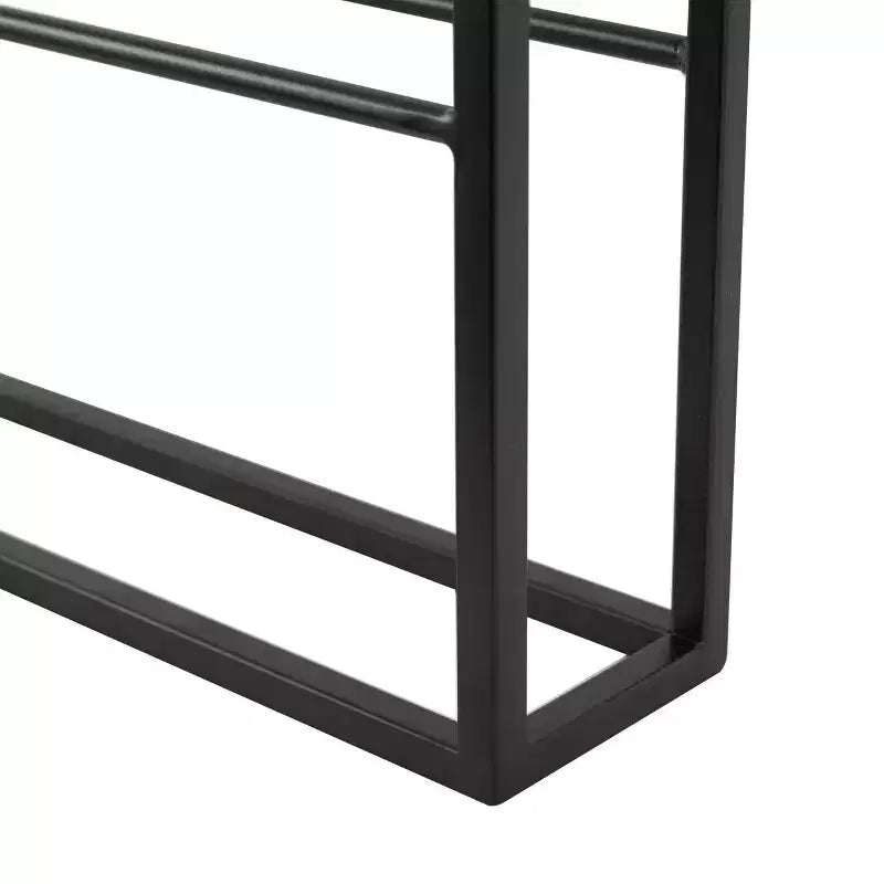 43"x15" Metal Minimalistic 8 Bottle Wall Wine Rack with Open Style Frame Black: Iron Construction, Space-Saving Design