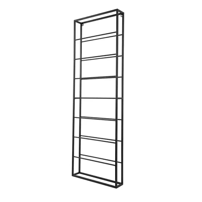 43"x15" Metal Minimalistic 8 Bottle Wall Wine Rack with Open Style Frame Black: Iron Construction, Space-Saving Design
