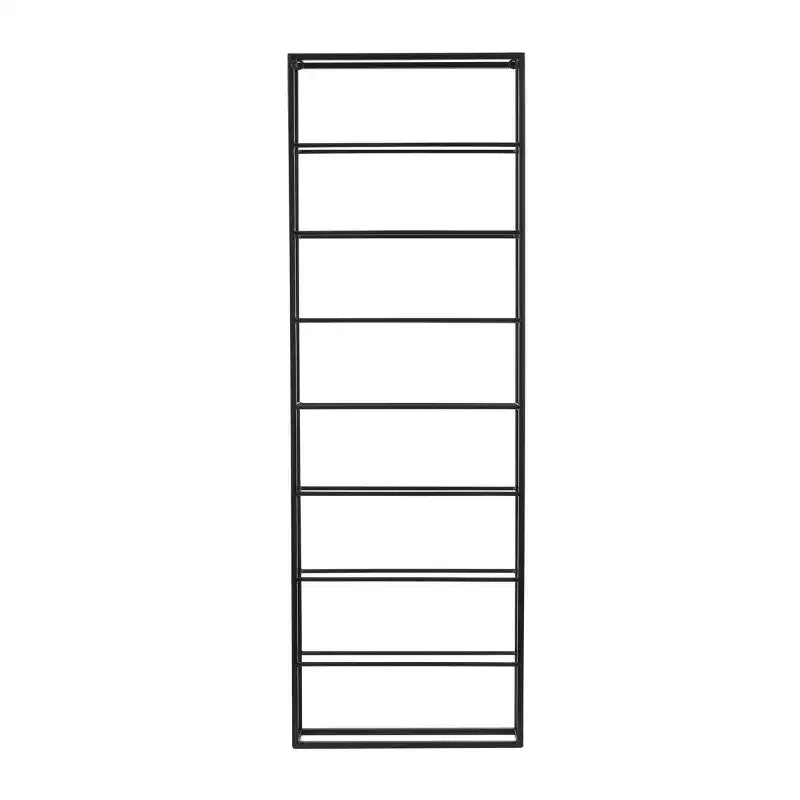 43"x15" Metal Minimalistic 8 Bottle Wall Wine Rack with Open Style Frame Black: Iron Construction, Space-Saving Design