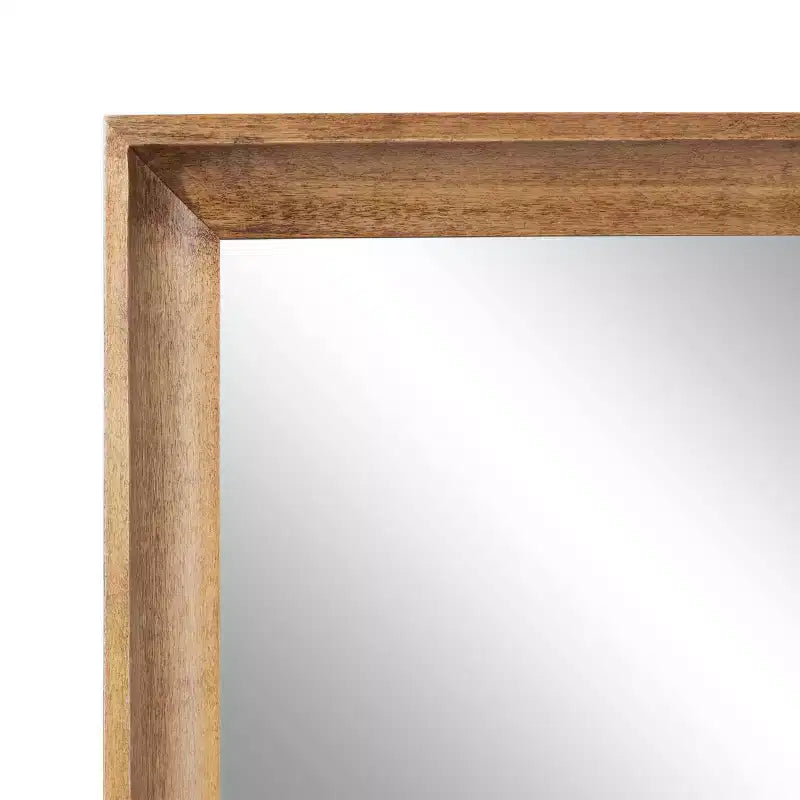 24"x36" Hatherleigh Rectangle Wall Mirror Rustic Brown: Transitional Style, No Assembly Required