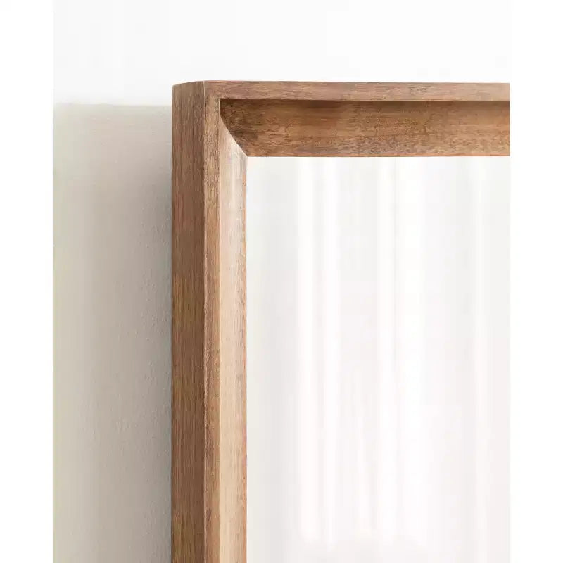 24"x36" Hatherleigh Rectangle Wall Mirror Rustic Brown: Transitional Style, No Assembly Required