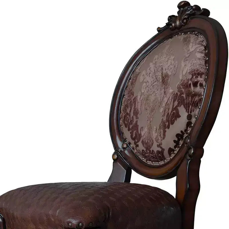 Versailles 21" Dining Chairs Cherry: Traditional Style, Button Tufted, Nailhead Trim