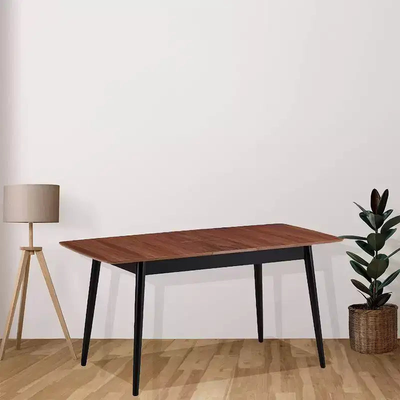 62.99" Lanae Dining Table Natural Black Finish
