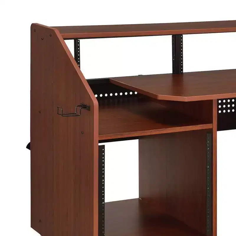 Annette 71" Decorative Bookshelf Natural and Black: Metal Frame, Wood Composite Surface, Open Storage Shelf