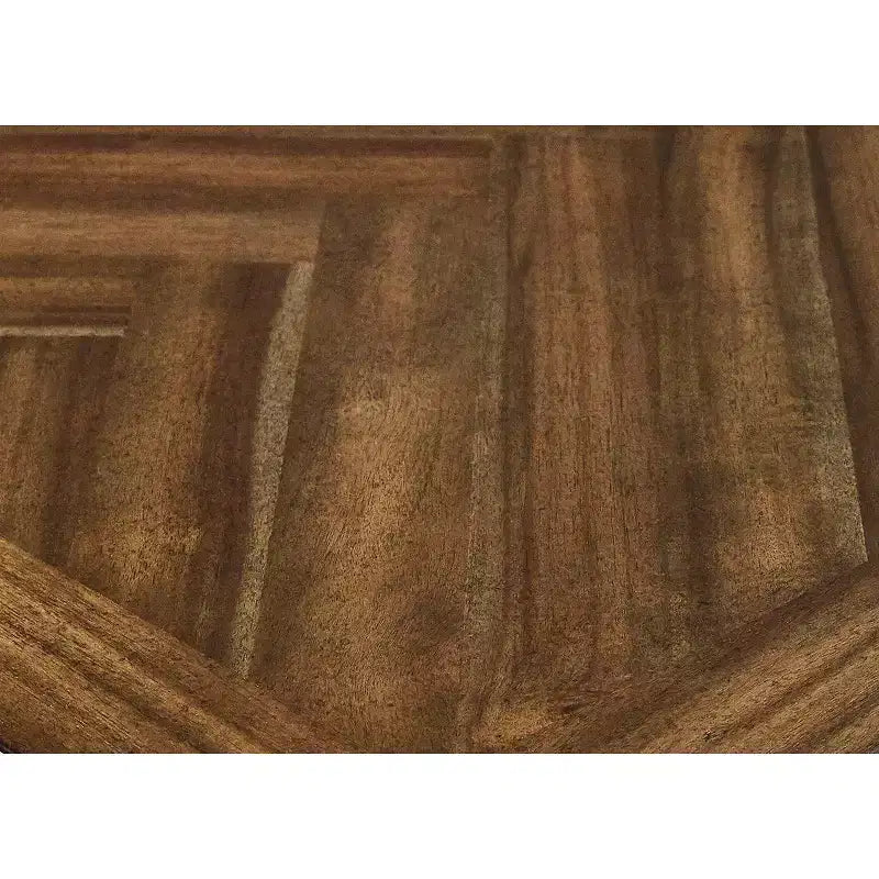 74" Porter Traditional Wood Open Bookcase Brown: Vintage Herringbone, No Assembly Required