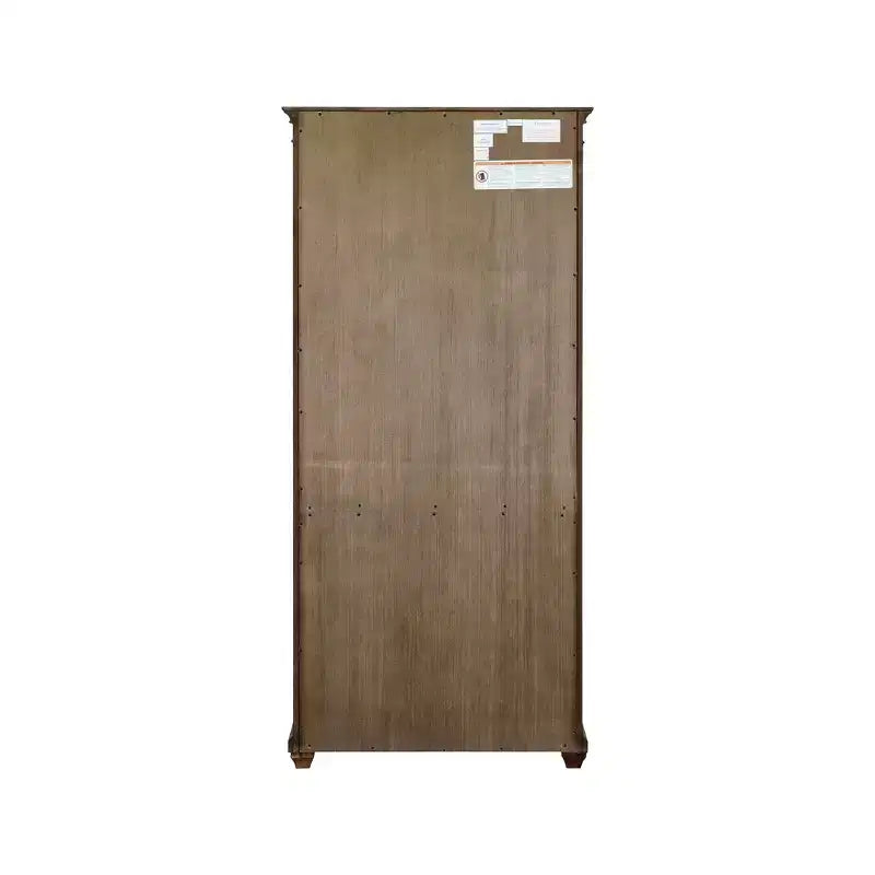 74" Porter Traditional Wood Open Bookcase Brown: Vintage Herringbone, No Assembly Required