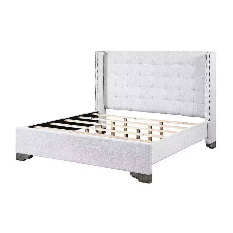 90" Eastern King Bed Artesia with Buttonless Tufting & Wood Frame