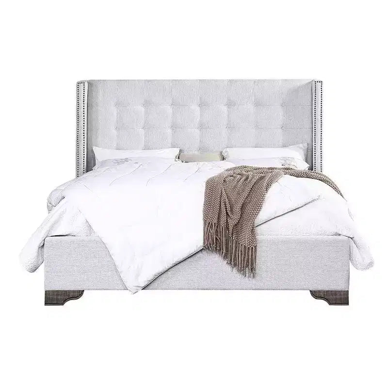 90" Eastern King Bed Artesia with Buttonless Tufting & Wood Frame