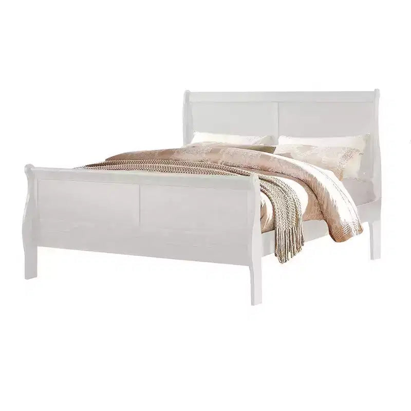85" Twin Bed Louis Philippe, Faux Leather Headboard: KD
