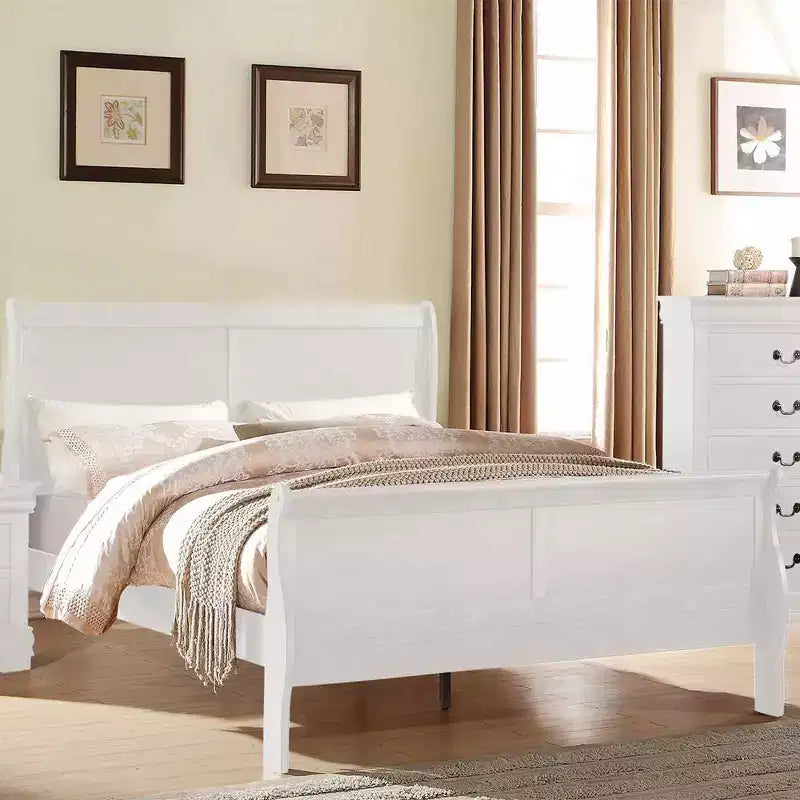 85" Twin Bed Louis Philippe, Faux Leather Headboard: KD
