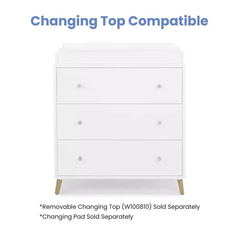 Delta Children Jordan 3 Drawer Dresser with Interlocking Drawers