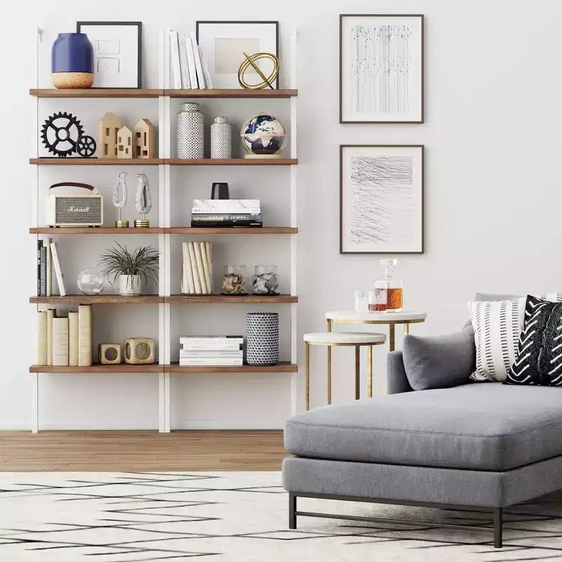 73 Theo 5 Tier Wood Wall Mount Ladder Bookshelf - Nathan James