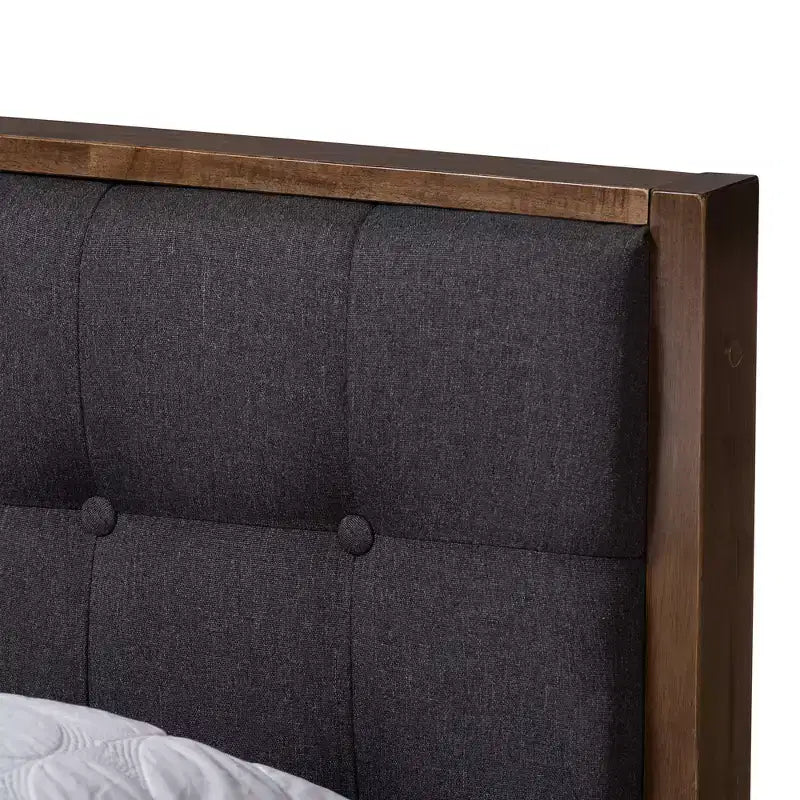 Jupiter Mid Tufted Platform Bed Gray