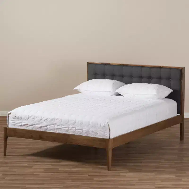 Jupiter Mid Tufted Platform Bed Gray