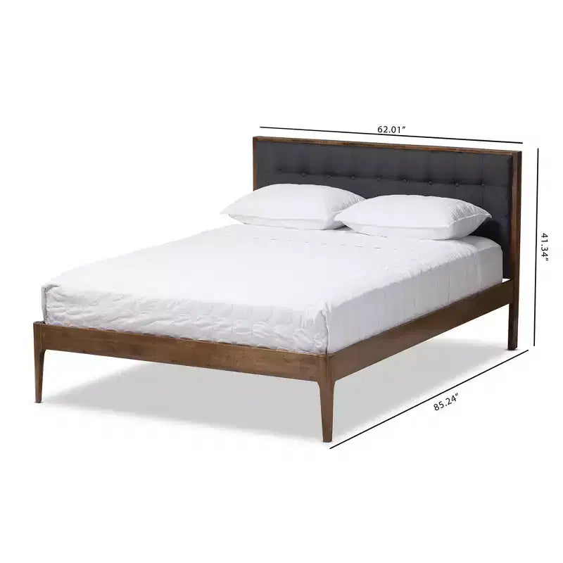 Jupiter Mid Tufted Platform Bed Gray