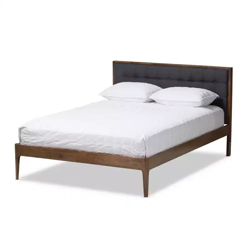 Jupiter Mid Tufted Platform Bed Gray