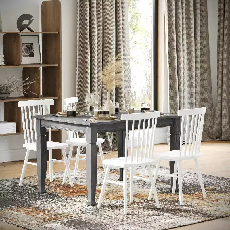 Wooden Dining Table with Sculpted Legs