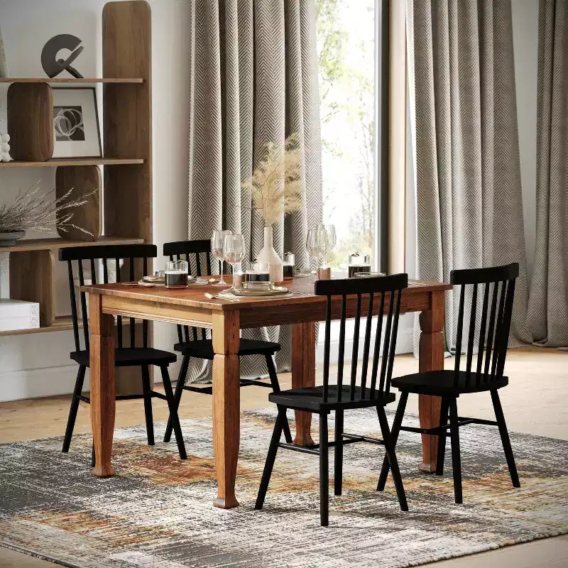 Wooden Dining Table with Sculpted Legs