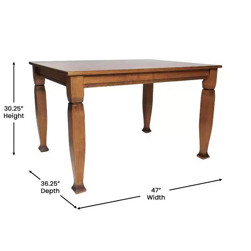 Wooden Dining Table with Sculpted Legs