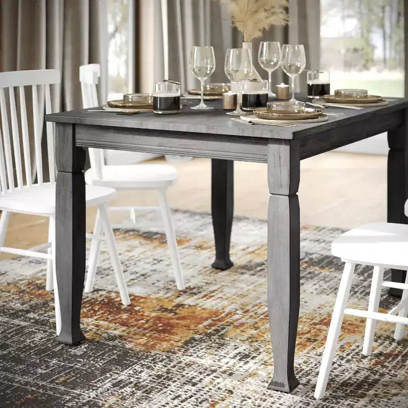 Wooden Dining Table with Sculpted Legs