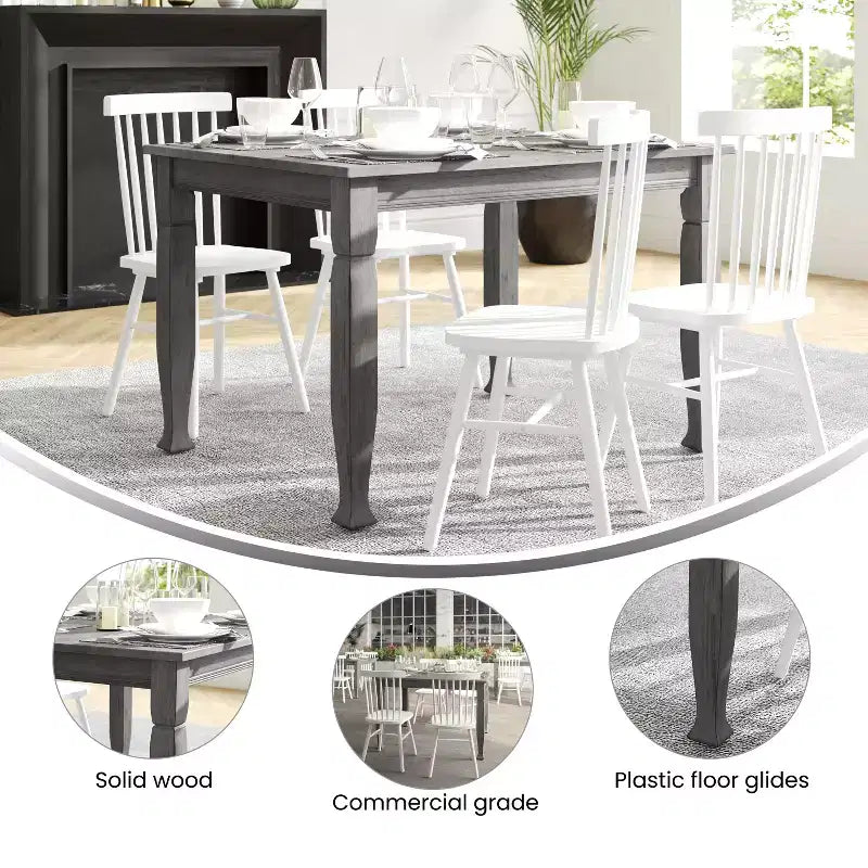 Wooden Dining Table with Sculpted Legs
