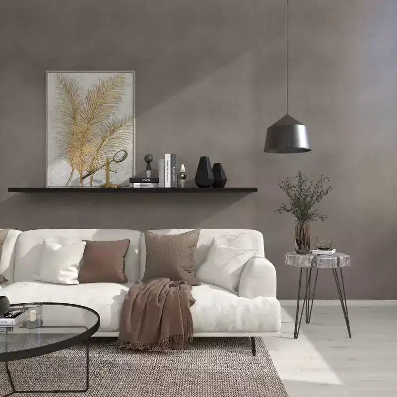 Modern Polystone and Metal Accent Table