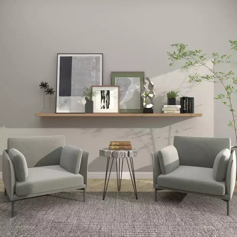 Modern Polystone and Metal Accent Table