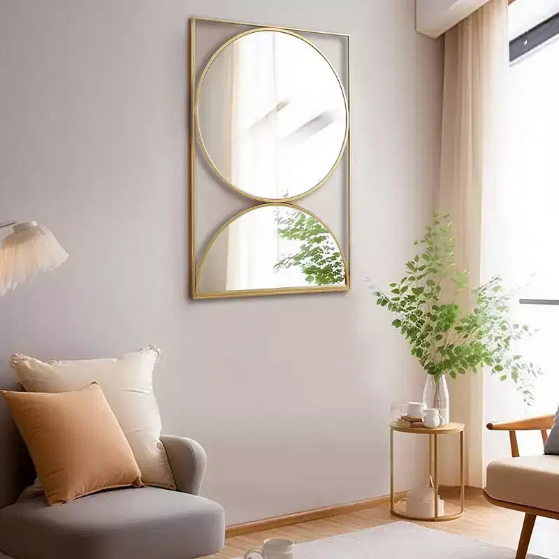 Gold Hourglass Frame Metal Modern Accent Wall Mirror