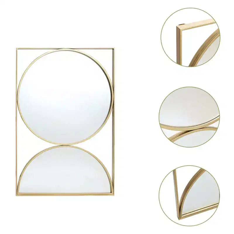 Gold Hourglass Frame Metal Modern Accent Wall Mirror