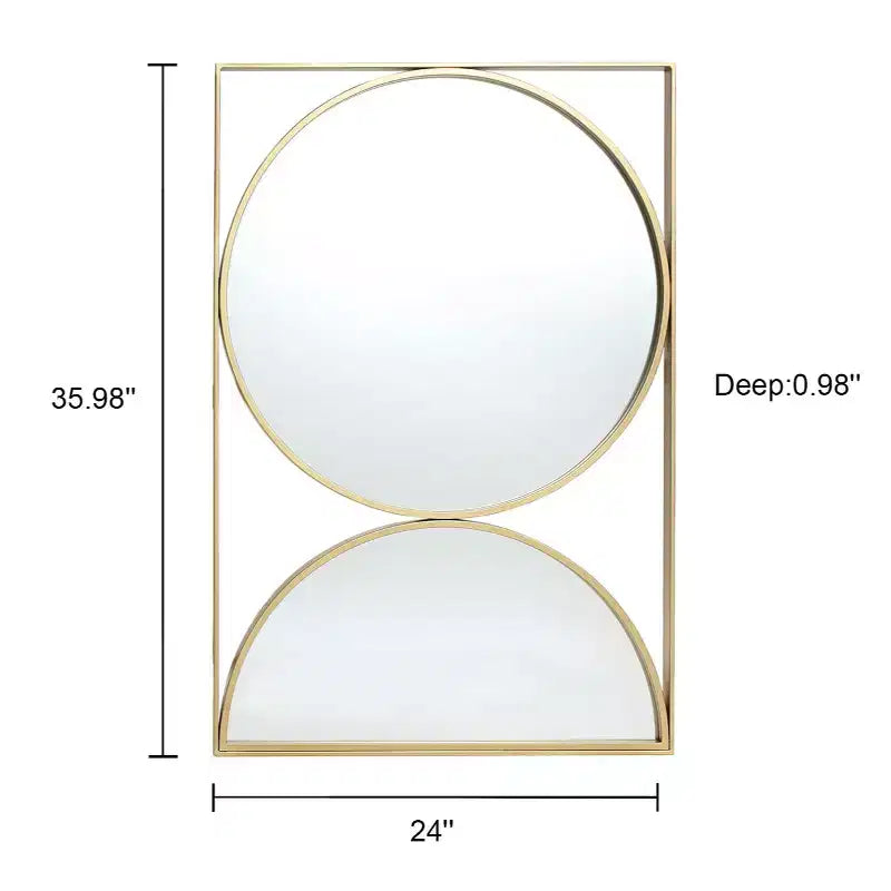 Gold Hourglass Frame Metal Modern Accent Wall Mirror