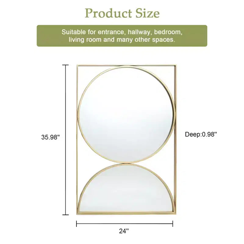 Gold Hourglass Frame Metal Modern Accent Wall Mirror