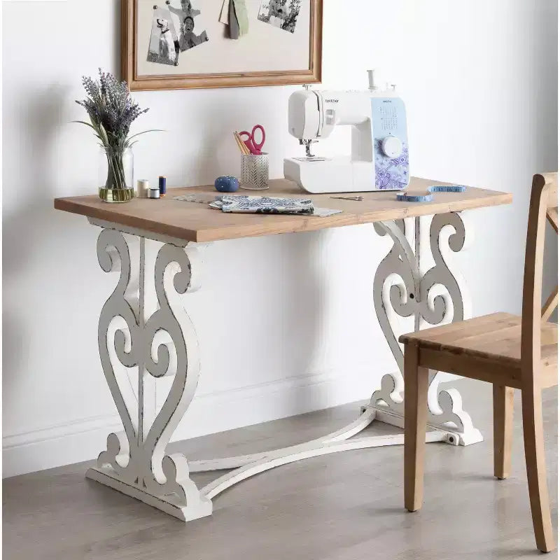 Wyldwood Rustic Carved Wood Desk