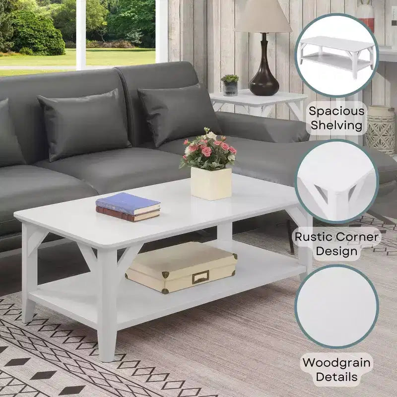 Winston Coffee Table with Shelf - Breighton Home