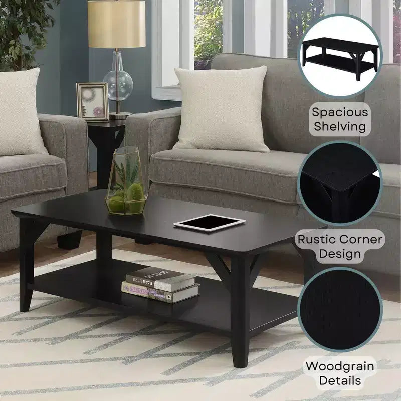Winston Coffee Table with Shelf - Breighton Home