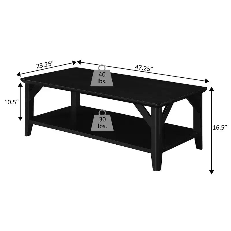 Winston Coffee Table with Shelf - Breighton Home