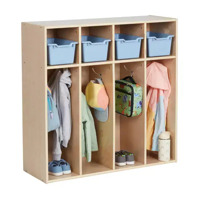 Streamline 4-Section Toddler Coat Locker with Cubby Storage, Kids Furniture