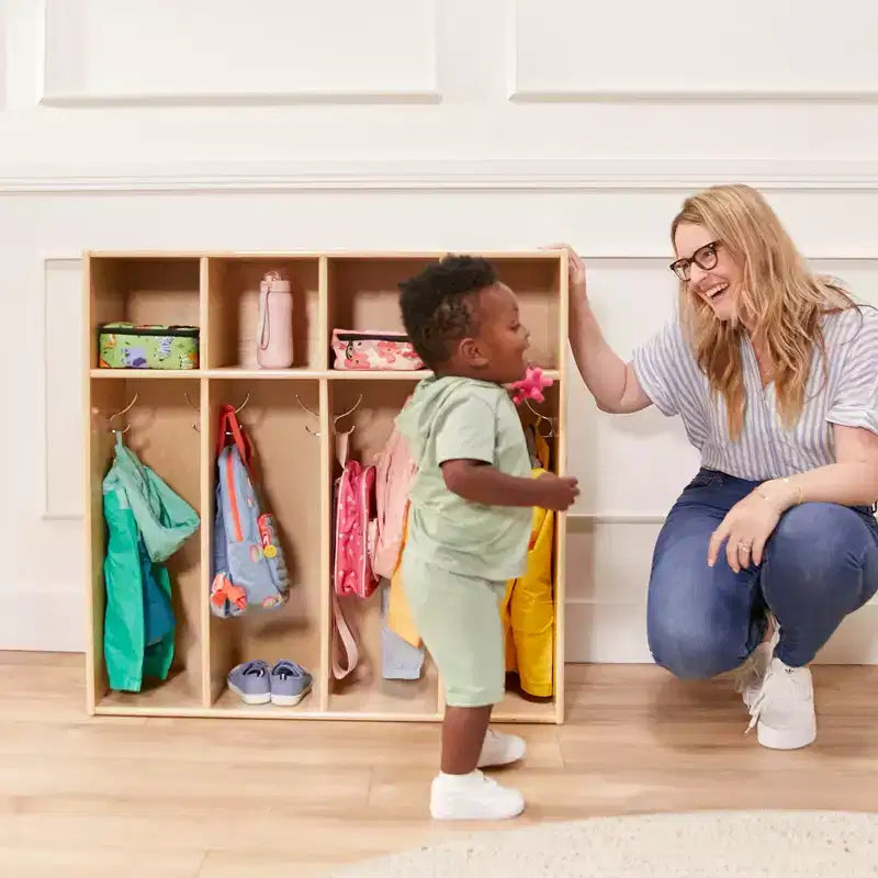 Streamline 4-Section Toddler Coat Locker with Cubby Storage, Kids Furniture