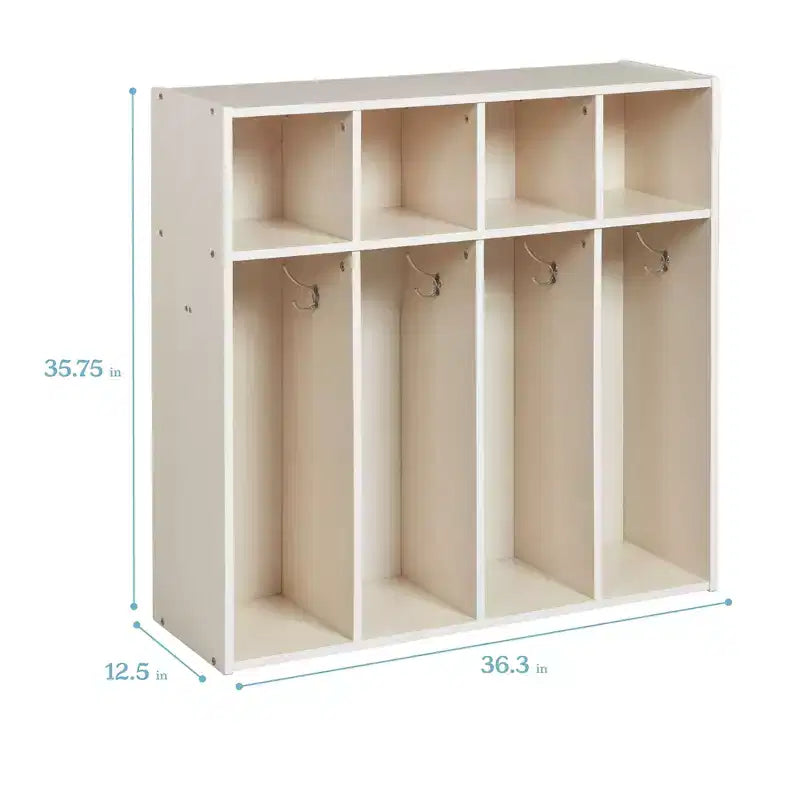 Streamline 4-Section Toddler Coat Locker with Cubby Storage, Kids Furniture