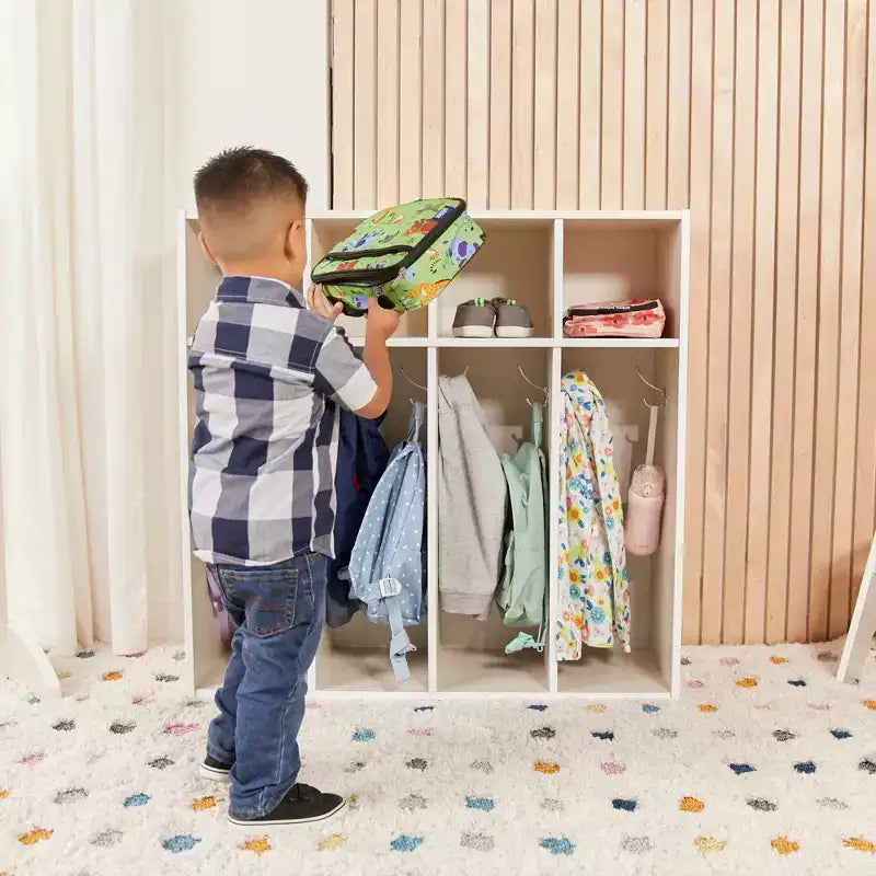 Streamline 4-Section Toddler Coat Locker with Cubby Storage, Kids Furniture