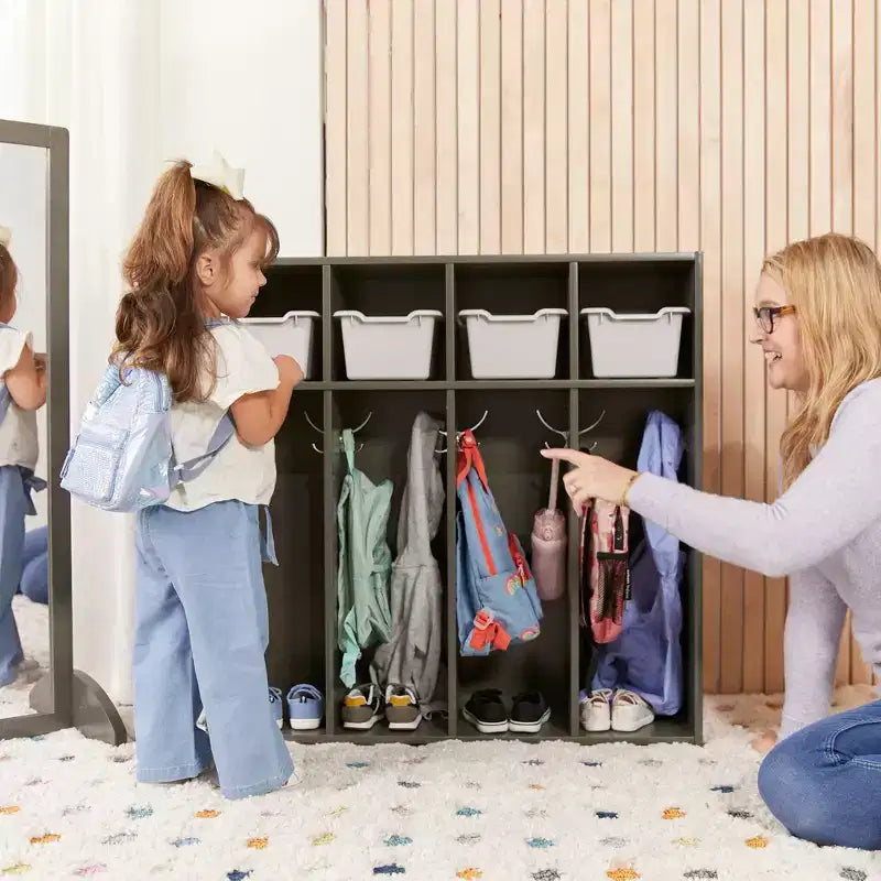Streamline 4-Section Toddler Coat Locker with Cubby Storage, Kids Furniture