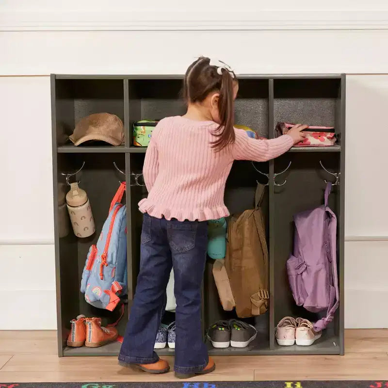 Streamline 4-Section Toddler Coat Locker with Cubby Storage, Kids Furniture