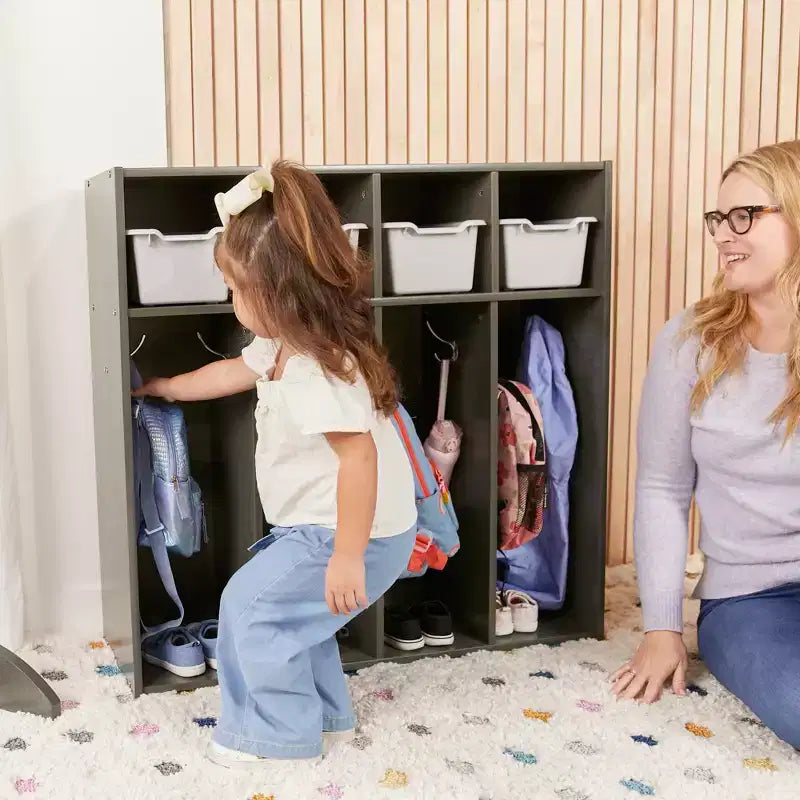Streamline 4-Section Toddler Coat Locker with Cubby Storage, Kids Furniture
