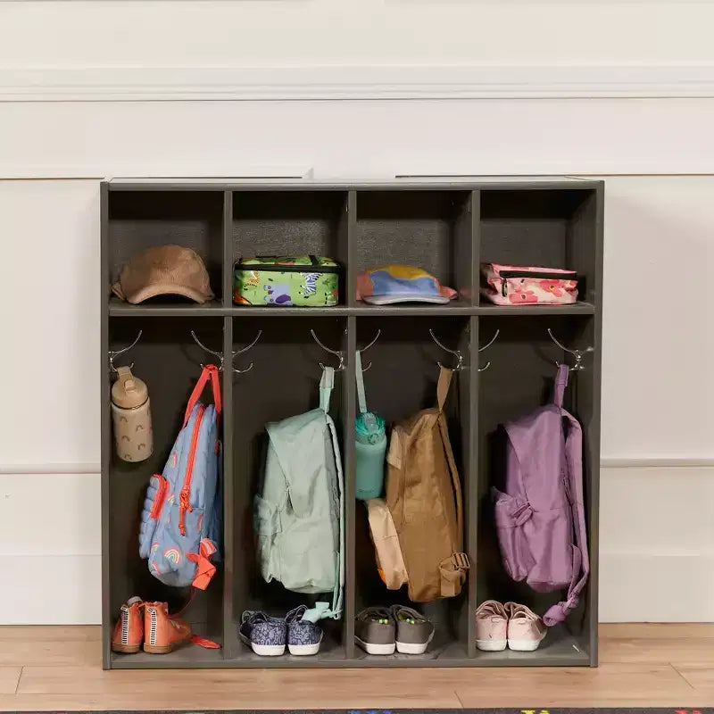 Streamline 4-Section Toddler Coat Locker with Cubby Storage, Kids Furniture