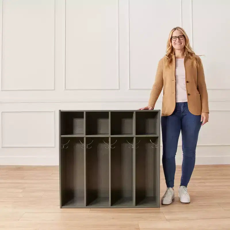 Streamline 4-Section Toddler Coat Locker with Cubby Storage, Kids Furniture