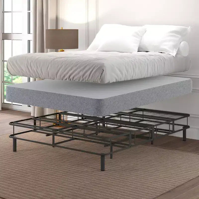 Hollywood Bed Frame Emerge Foldable Mattress Foundation with Attachable Legs Black