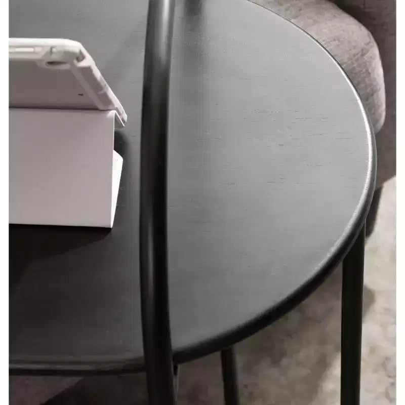 Kate and Laurel Caplan Capsule Wood C-Table, 20x13.75x32.75, Black