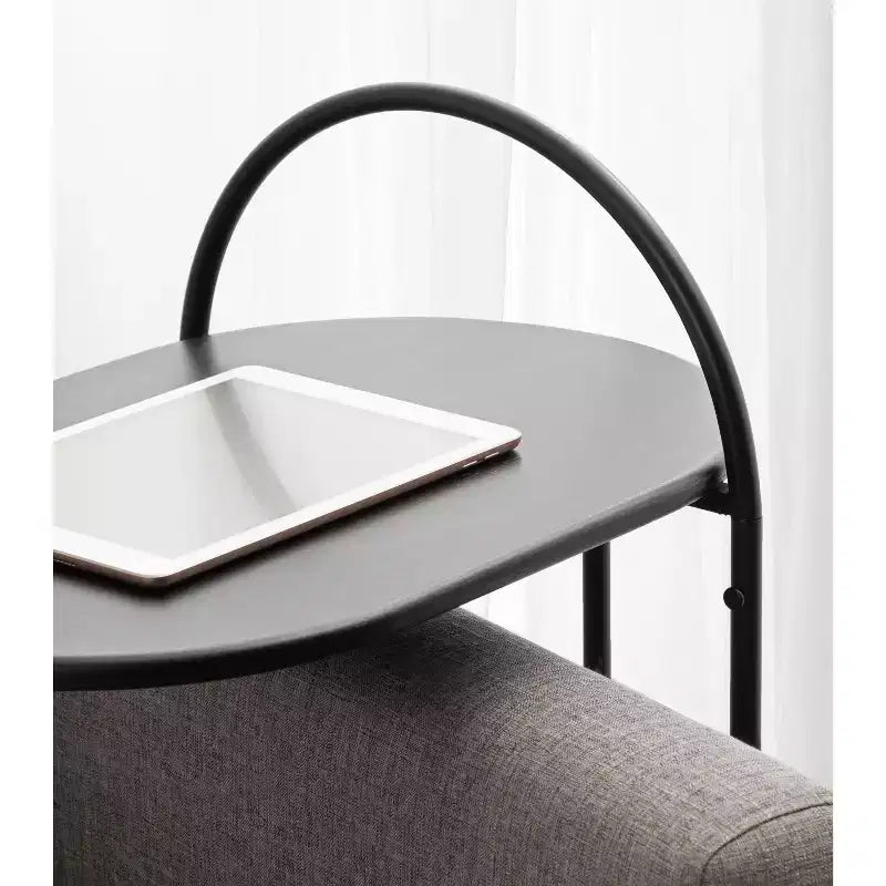 Kate and Laurel Caplan Capsule Wood C-Table, 20x13.75x32.75, Black