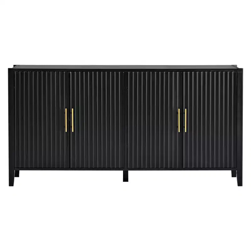 Characteristic Wooden Sideboard Storage Cabinet with Metal Handles for Hallway, Entrance, Living Room, Bedroom