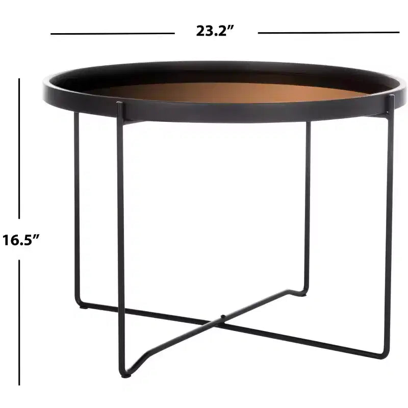 Ruby Medium Tray Accent Table - ACC4205 - Rose Gold/Black - Safavieh