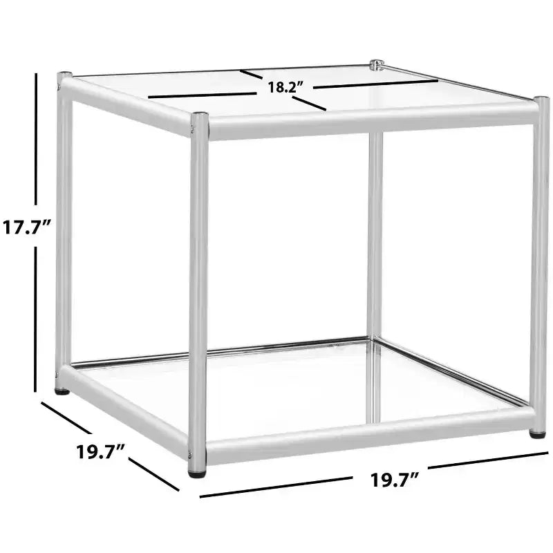 Lilias End Table - MMT6001 - Chrome - Safavieh